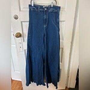 Free People Blue Wide-Leg Jeans